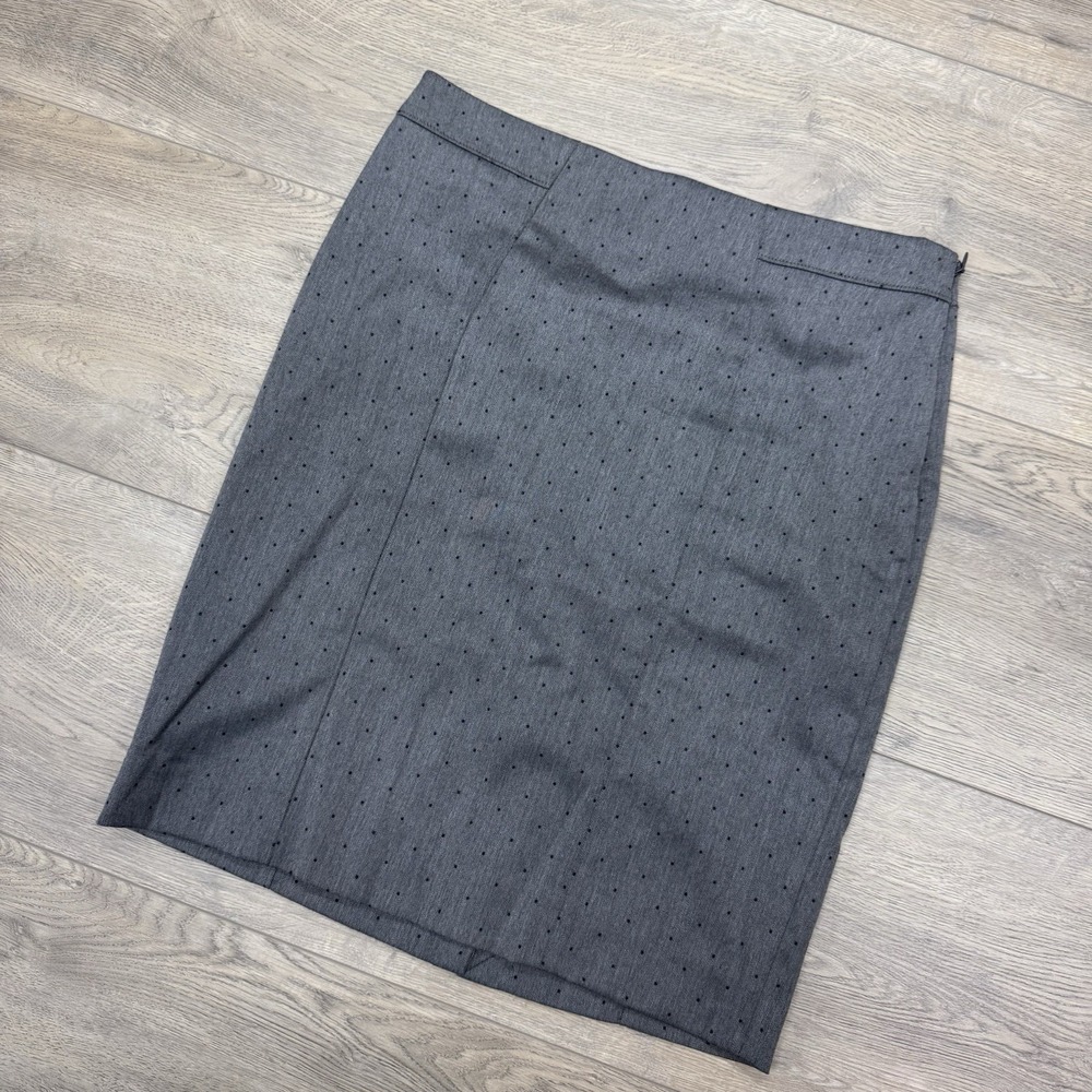 Banana Republic Gray Pin Dot Pencil Skirt